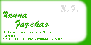 manna fazekas business card